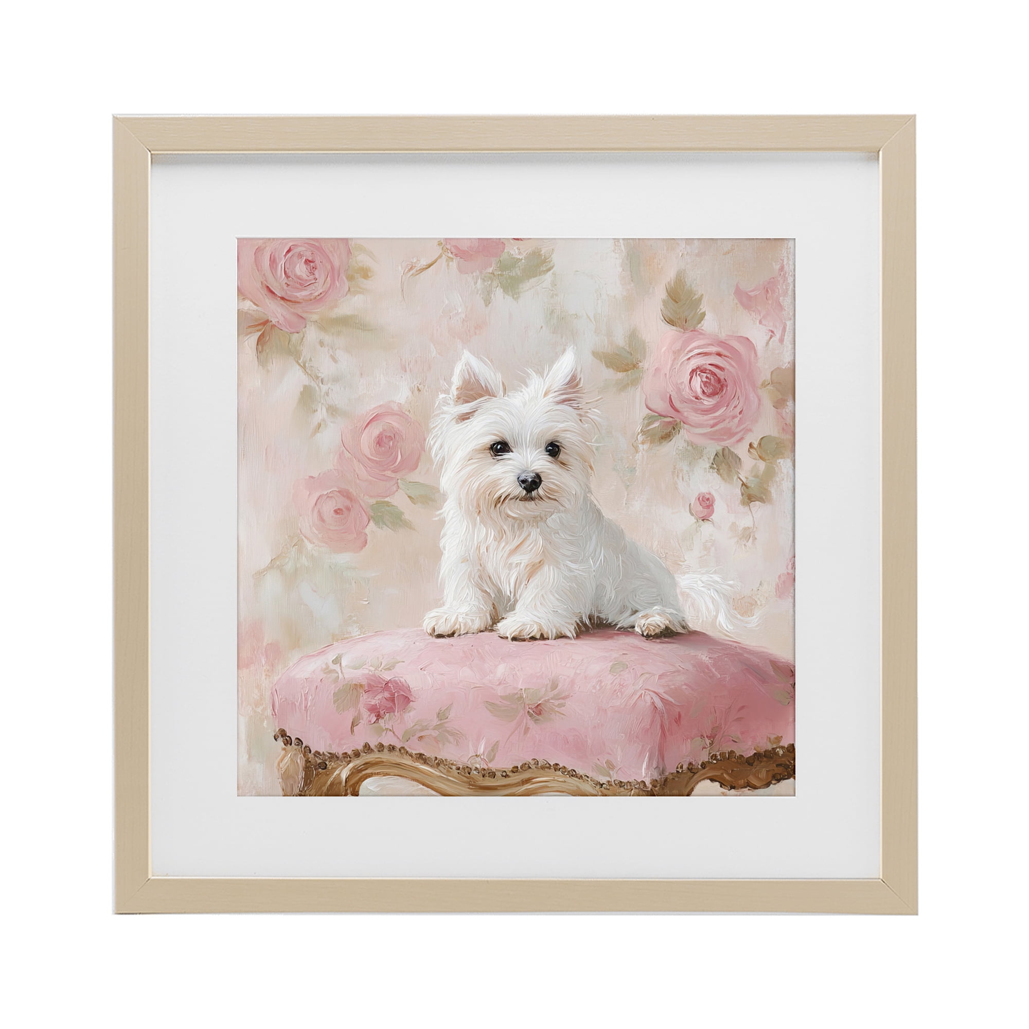 Stupell Industries Fancy Francesca Puppy Birch Framed Print Under Glass, design by Tina LeCour