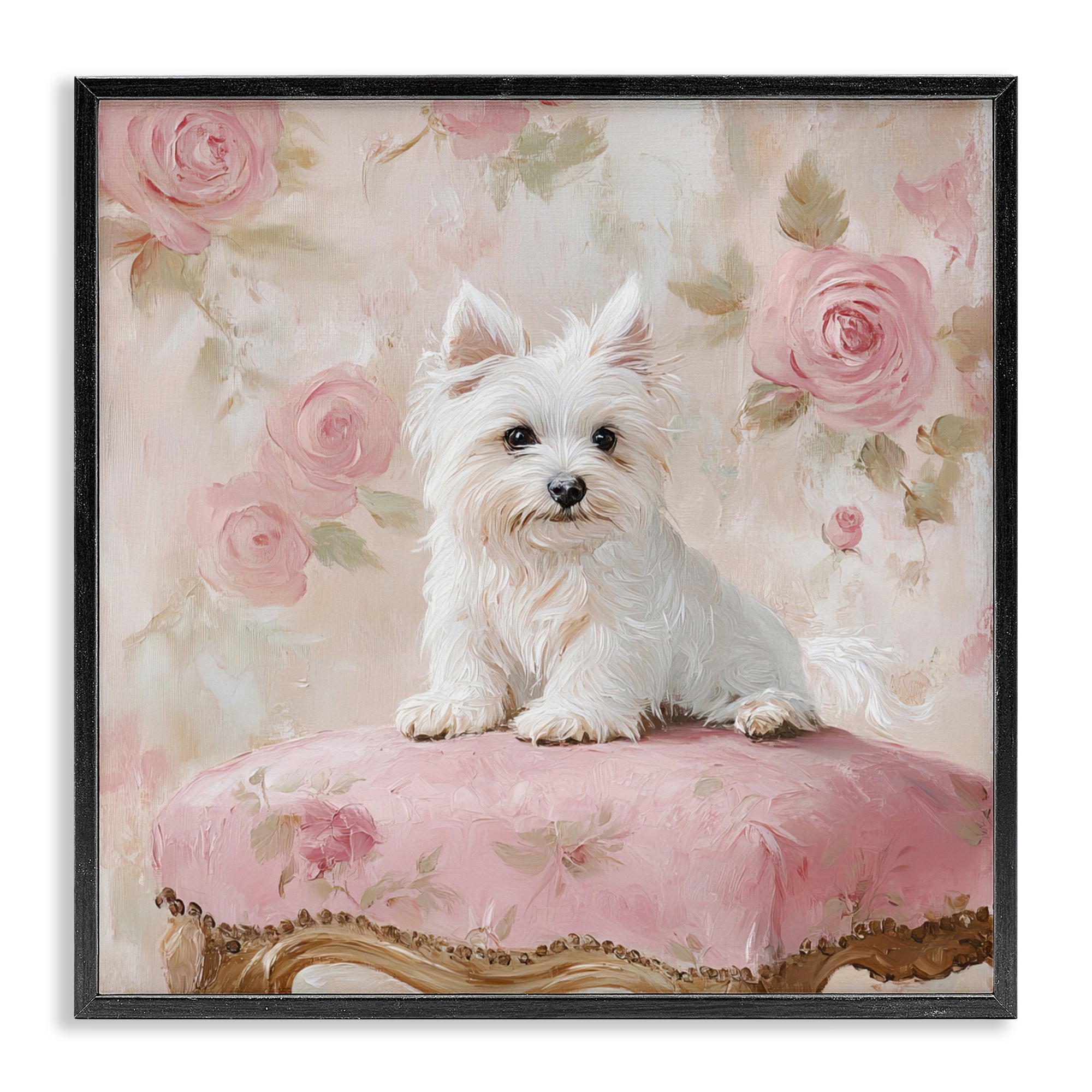 Stupell Industries Fancy Francesca Puppy Black Framed Giclee Art, design by Tina LeCour