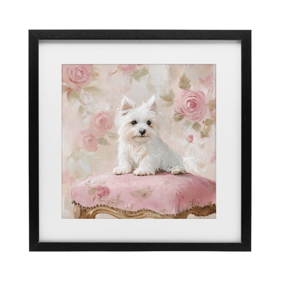 Stupell Industries Fancy Francesca Puppy Black Framed Print Under Glass, design by Tina LeCour