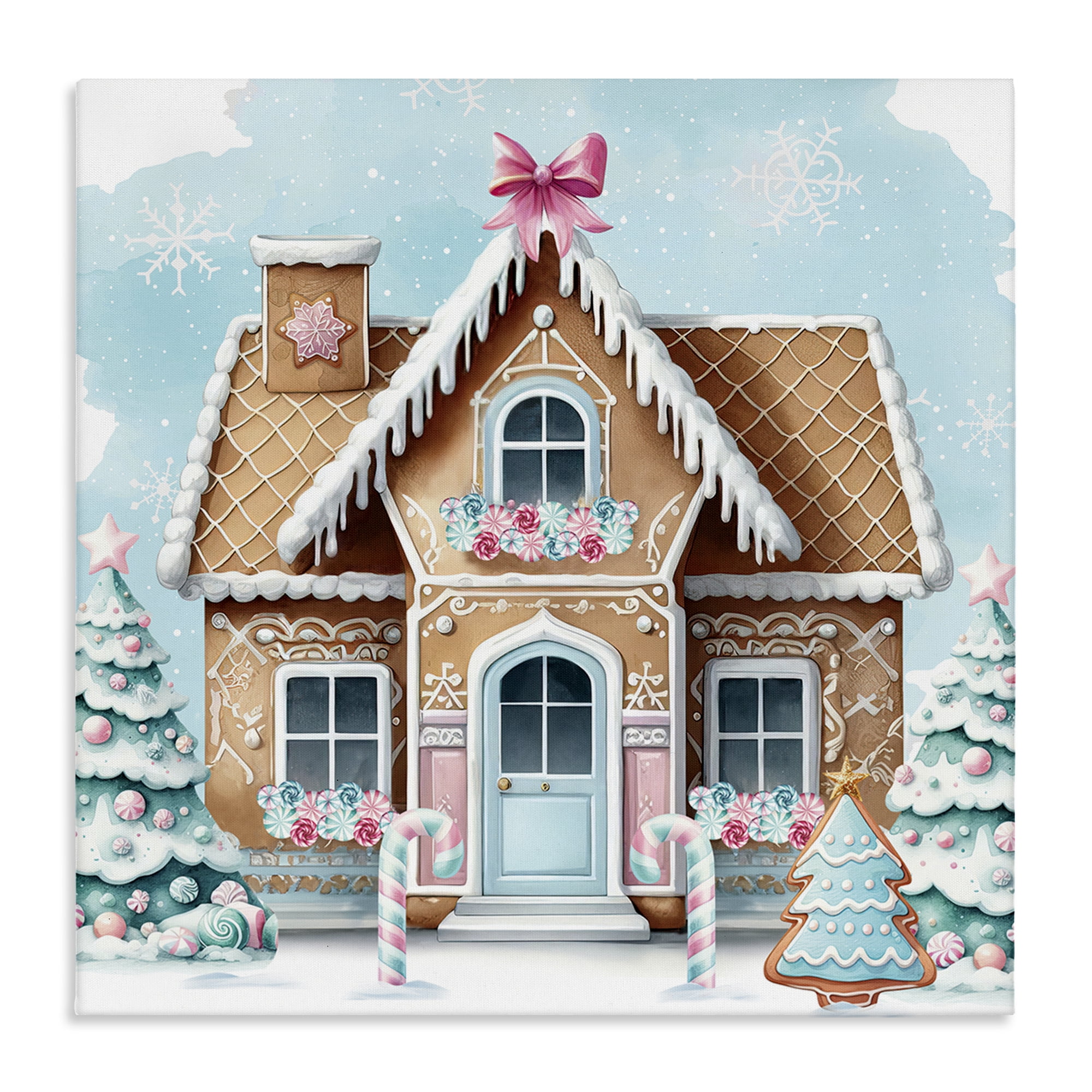 Stupell Industries Fancy Gingerbread House Holiday Painting Gallery Wrapped Canvas Art Prints Wall Art, 36 x 36