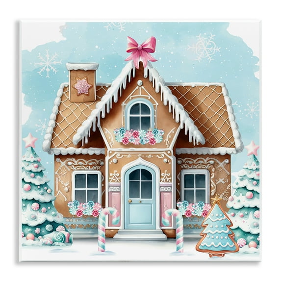 Stupell Industries Fancy Gingerbread House Holiday Painting Unframed Art Prints Wall Art, 12 x 12