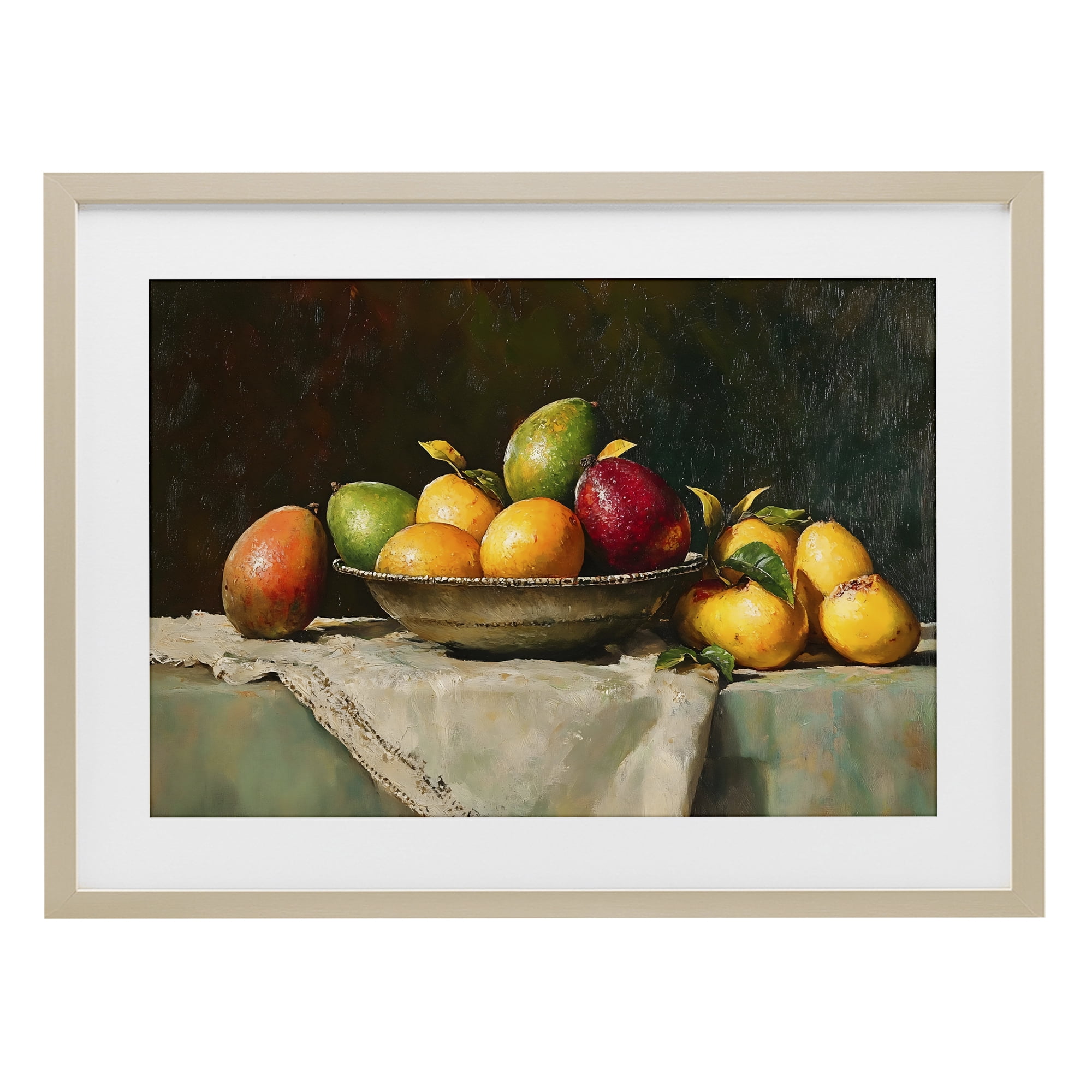 Stupell Industries Fancy Table Fruit Arrangement Birch Framed Print Under Glass, design by Creative Studio
