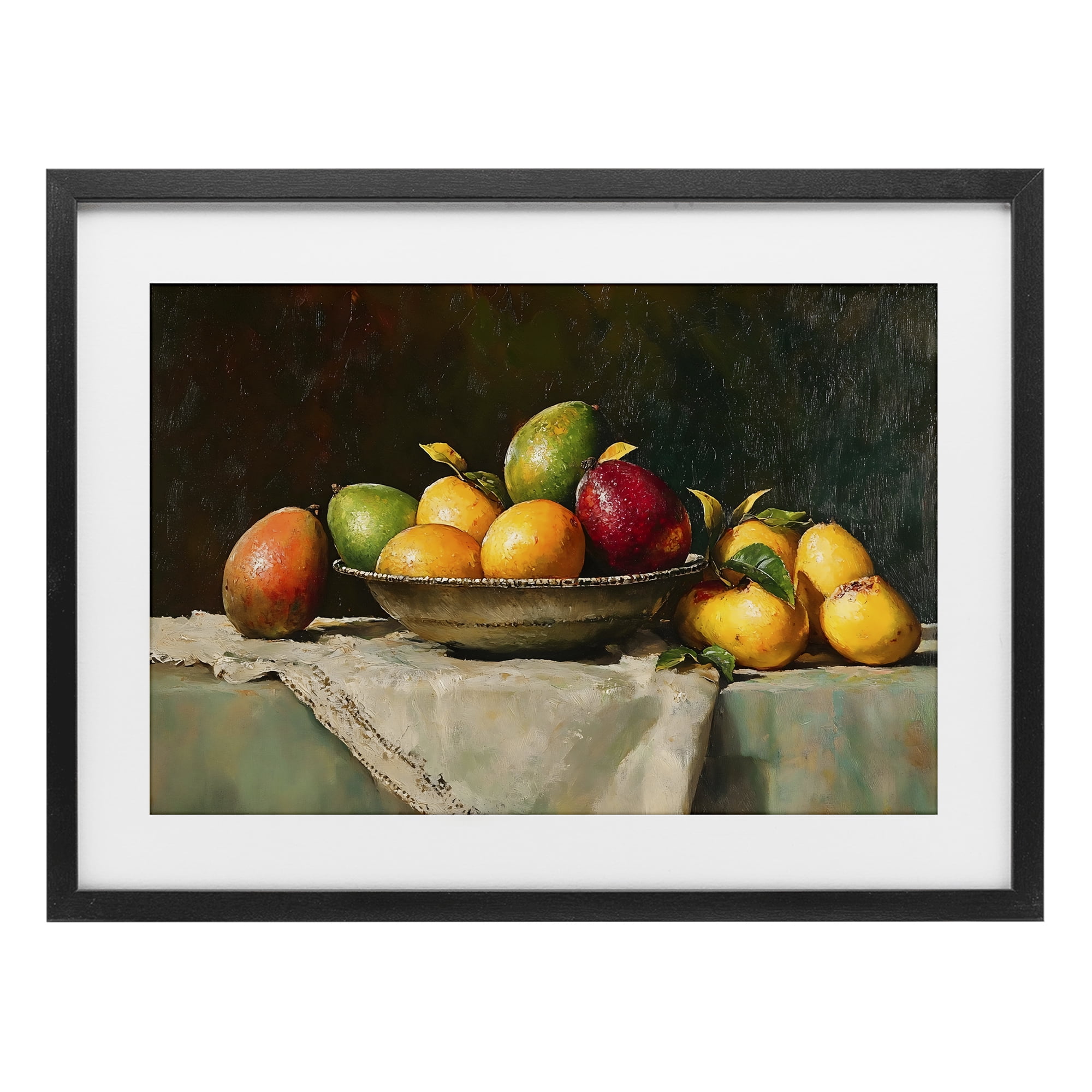 Stupell Industries Fancy Table Fruit Arrangement Black Framed Print Under Glass, design by Creative Studio