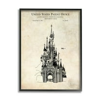 Stupell Industries Fantasy Castle Vintage Diagram Graphic Art Black Framed Art Print Wall Art, Design by Karl Hronek