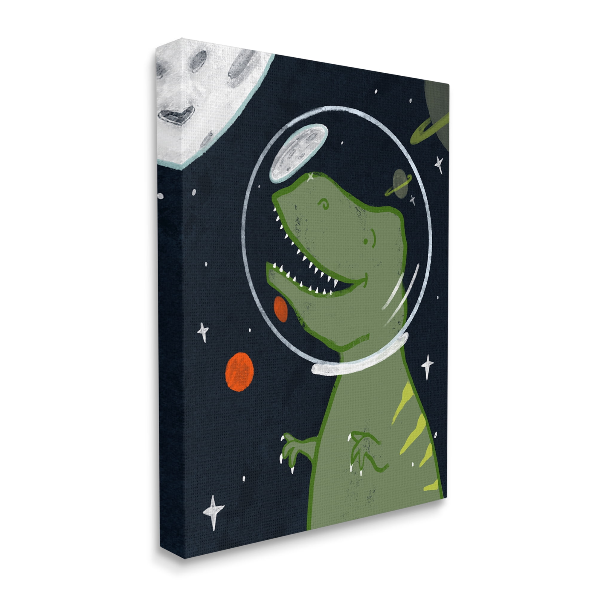 Stupell Industries Fantasy Dinosaur Astronaut Milky Way Space T-Rex Outer Space Painting Gallery Wrapped Canvas Print Wall Art, 36 x 48