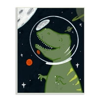 Stupell Industries Fantasy Dinosaur Astronaut Milky Way Space T-Rex Outer Space Painting Unframed Art Print Wall Art, 10 x 15