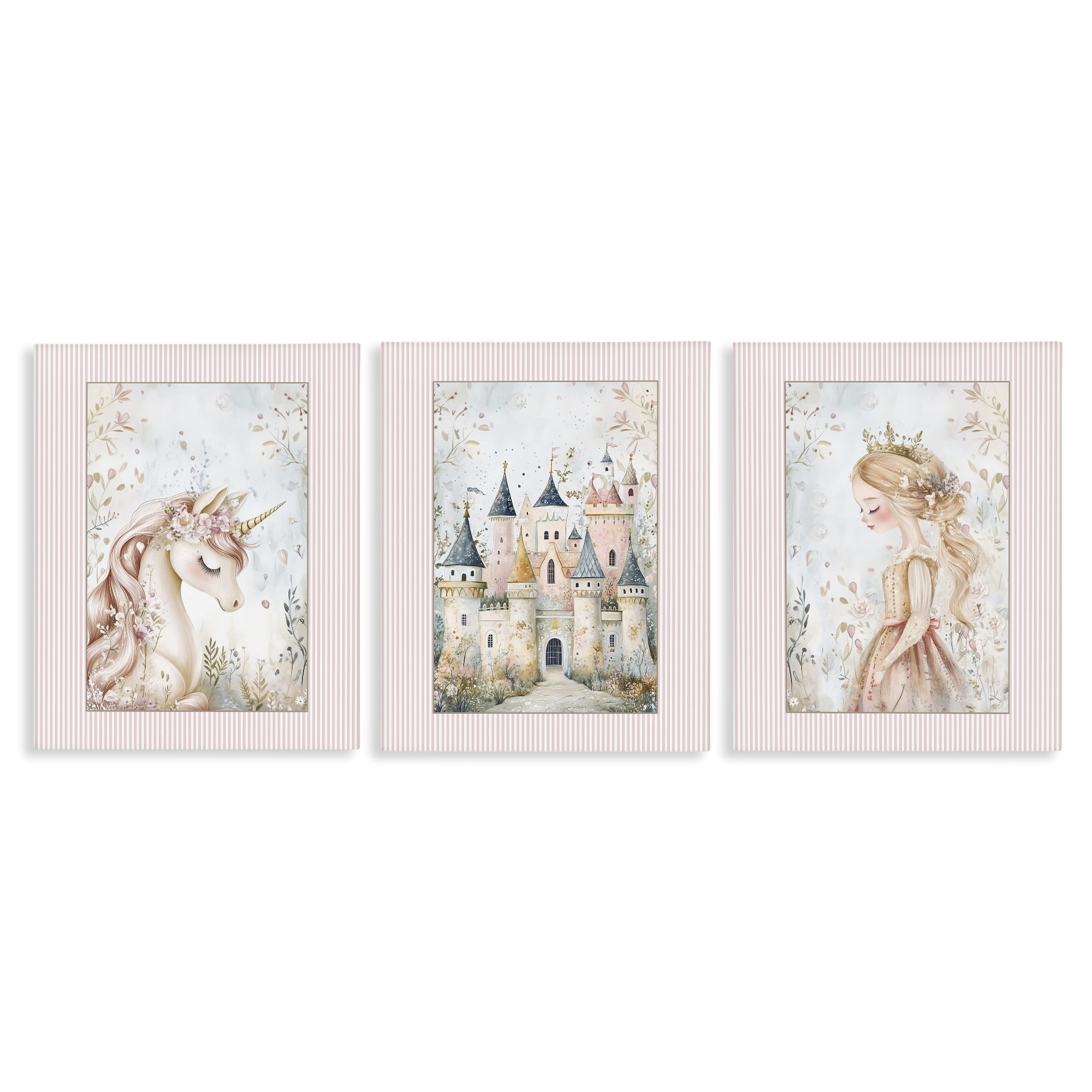 Stupell Industries Fantasy Enchanted Dreams 3 Piece Canvas Wall Art Set, design by Christine Simpson Art
