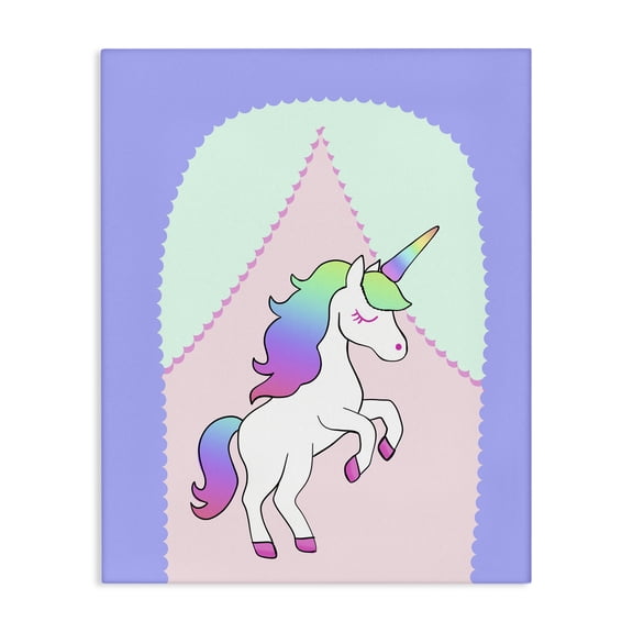 Stupell Industries Fantasy Unicorn in Pastels Canvas Wall Art design by Pooja Dave, 30 x 24