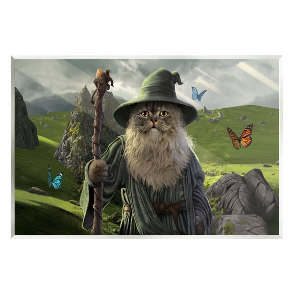 Stupell Industries Fantasy Wizard Scene Animals & Insects Painting Unframed Art Print Wall Art, 15 x 10