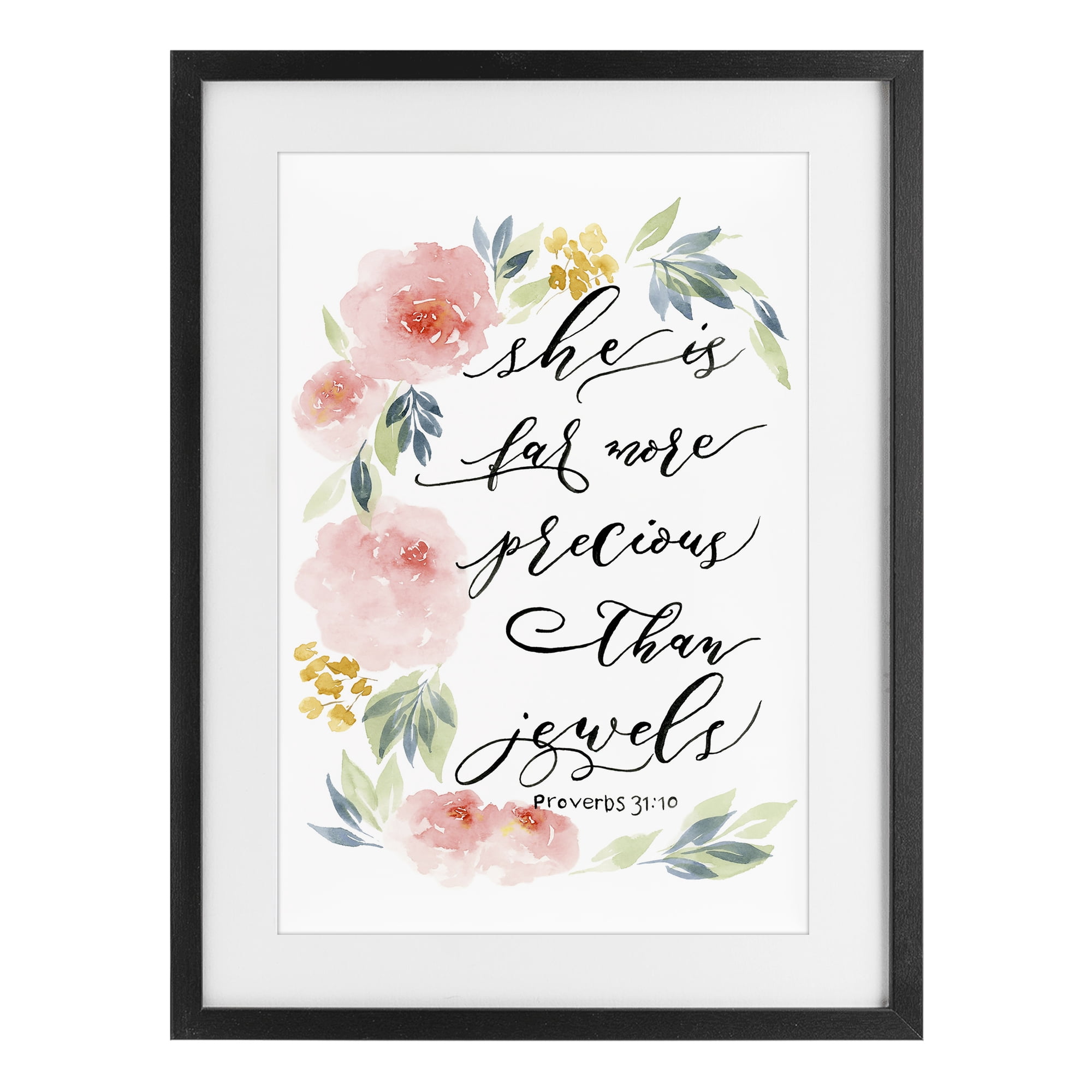 Stupell Industries Far More Precious Than Jewels Black Framed Print Under Glass, design by Lucille Price