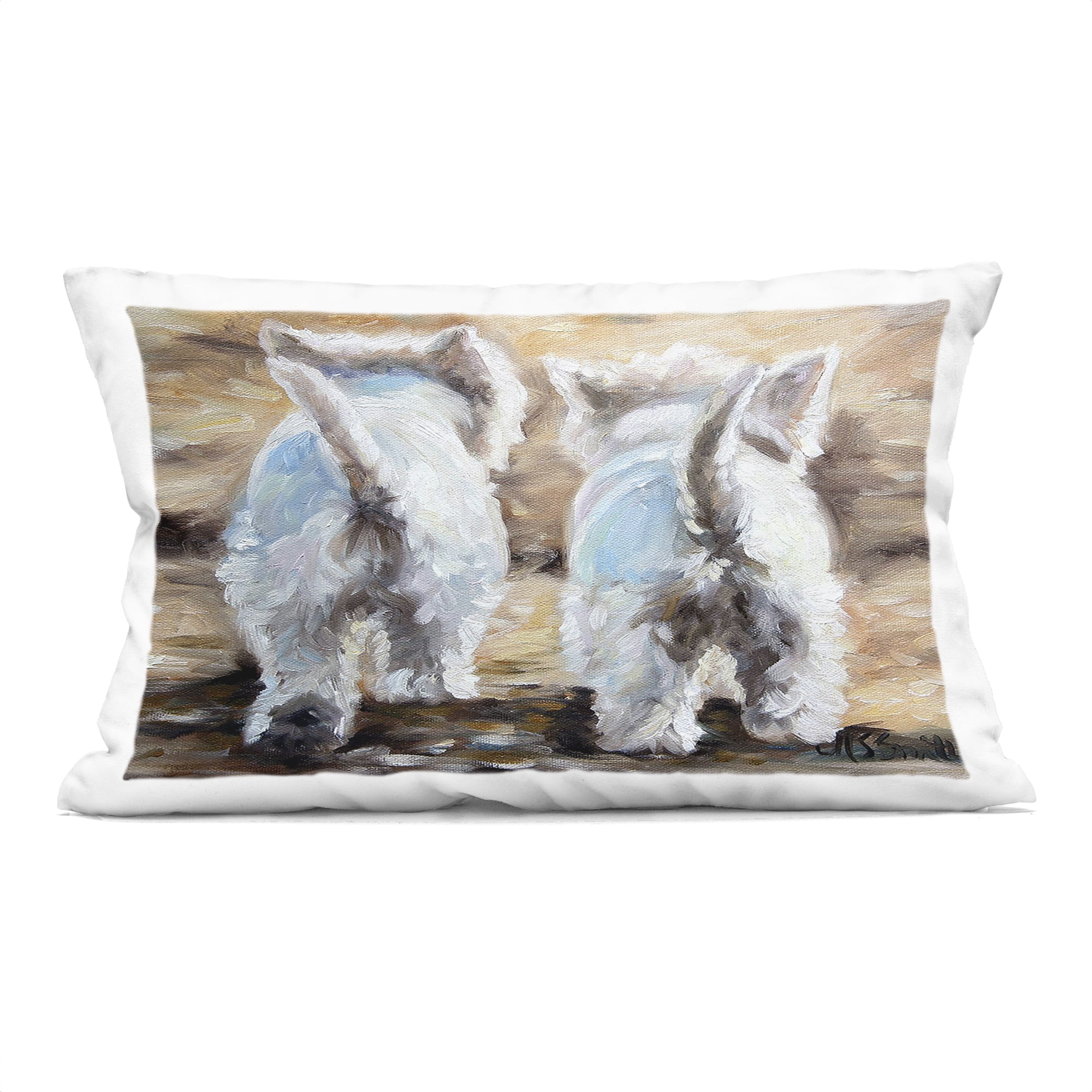 Stupell Industries Farewell White Puppies Decorative Printed Throw Pillow, design by Mary Sparrow