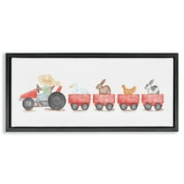 Stupell Industries Farm Animals Locomotive Animals & Insects Painting Black Floater Framed Art Print Wall Art, 25 x 11