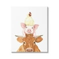 thumbnail image 1 of Stupell Industries Farm Animals Stacked Cute Illustration Cow Hen Pig Canvas Wall Art, 24 x 30, Design by White Ladder, 1 of 5