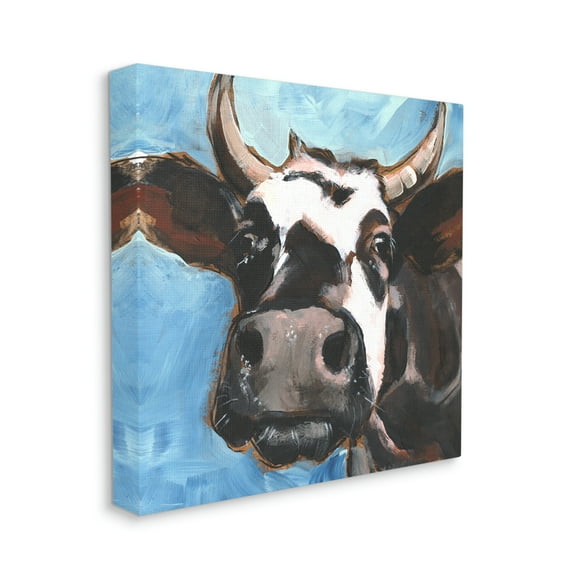 Stupell Industries Farm Cattle Close Up Countryside Animal Portrait Canvas Wall Art, 24 x 24, Design by Jennifer Paxton Parker