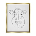 thumbnail image 1 of Stupell Industries Farm Cattle Cow Pencil Sketch Drawing Portrait Drawing Print Metallic Gold Floating Framed Canvas Print Wall Art, Design by Valerie Wieners, 1 of 5