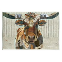 Stupell Industries Farm Cattle Striped Pattern Collage Graphic Art Unframed Art Print Wall Art, Design by Traci Anderson