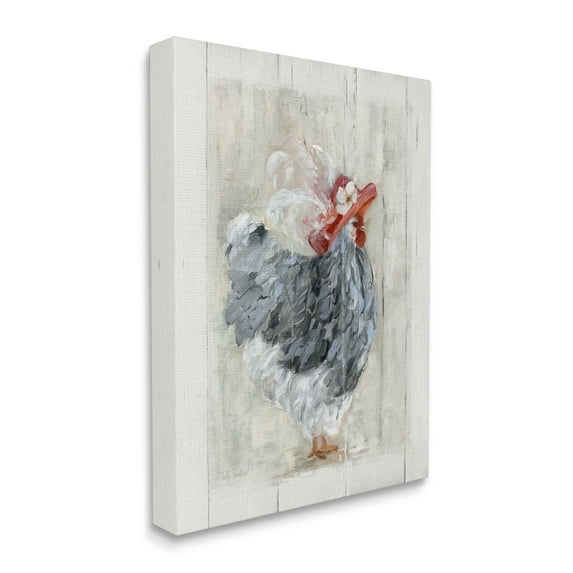 Stupell Industries Farm Chicken in Traditional Brim Hat Chic Bird, 30 x 40, Design by Sally Swatland