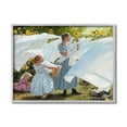 thumbnail image 1 of Stupell Industries Farm Children Doing Laundry White Linens Design by Heide Presse, 16" x 20", Gray Framed, 1 of 8