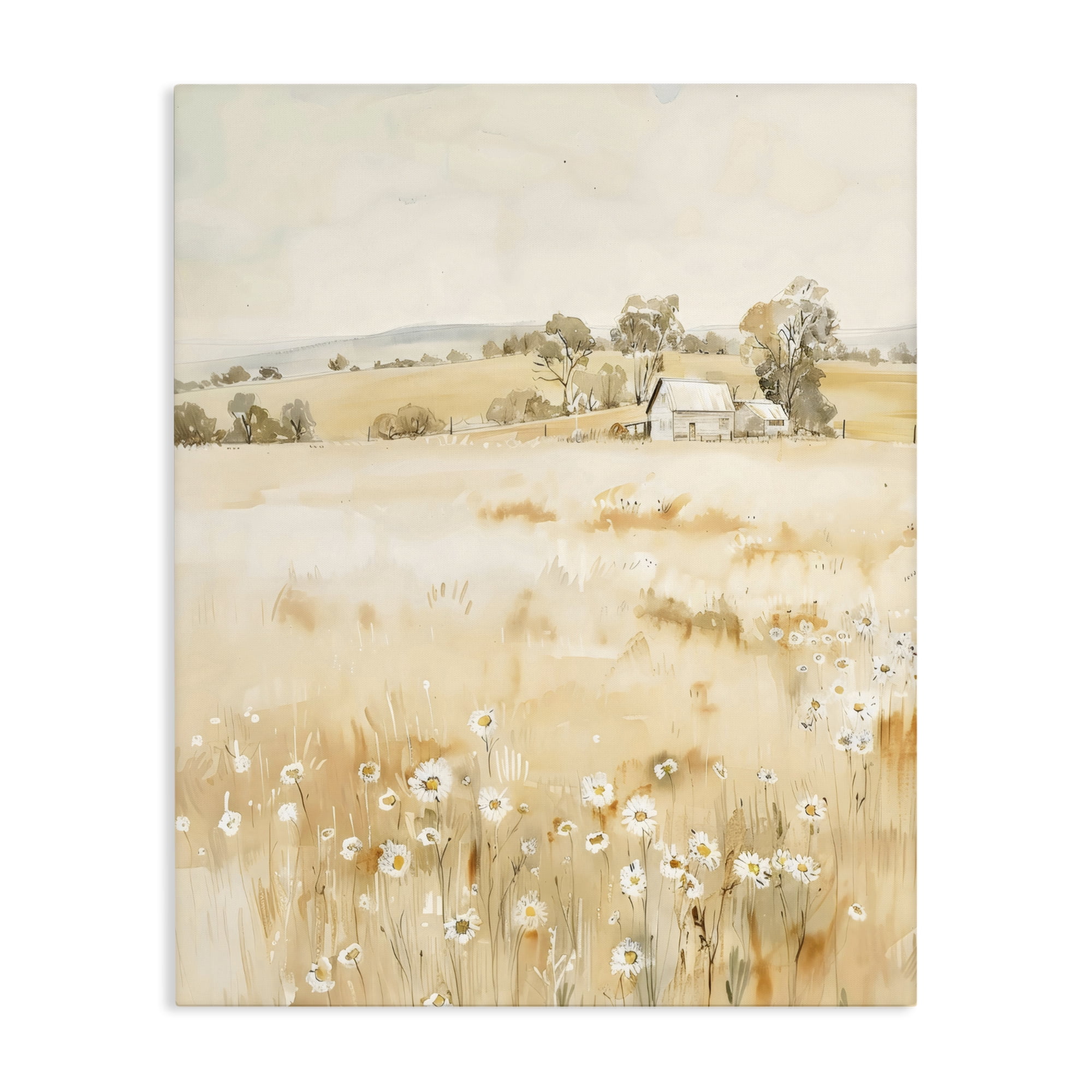 Stupell Industries Farm Country Meadow with Daisies Canvas Wall Art, design by Creative Studio