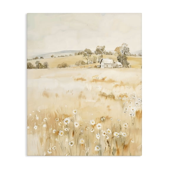 Stupell Industries Transitional Farm Country Meadow with Daisies Canvas Art, 16 x 20, by Creative Studio