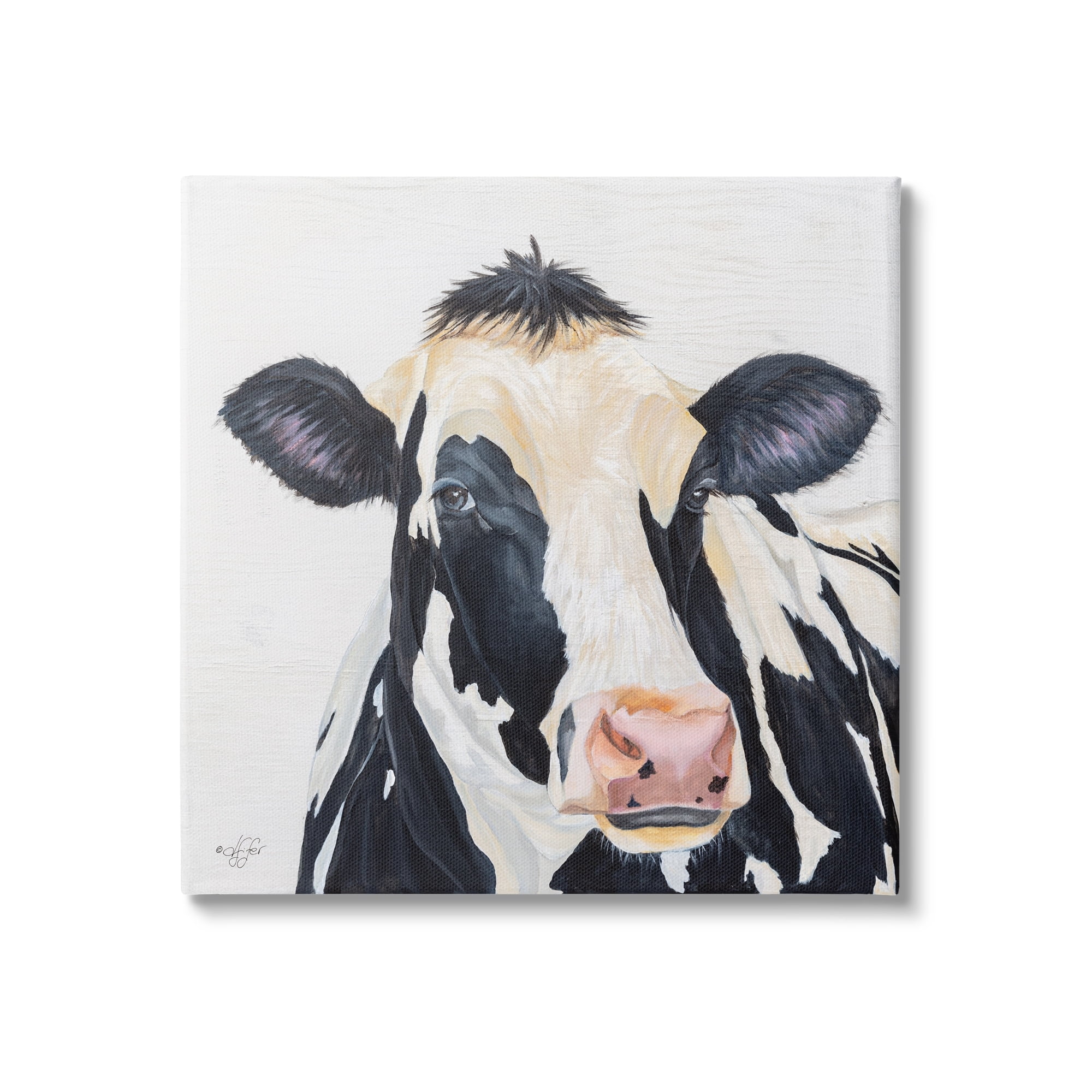 Stupell Industries Farm Cow Cattle Closeup Country Animal Portrait Canvas Wall Art, 36 x 36, Design by Diane Fifer