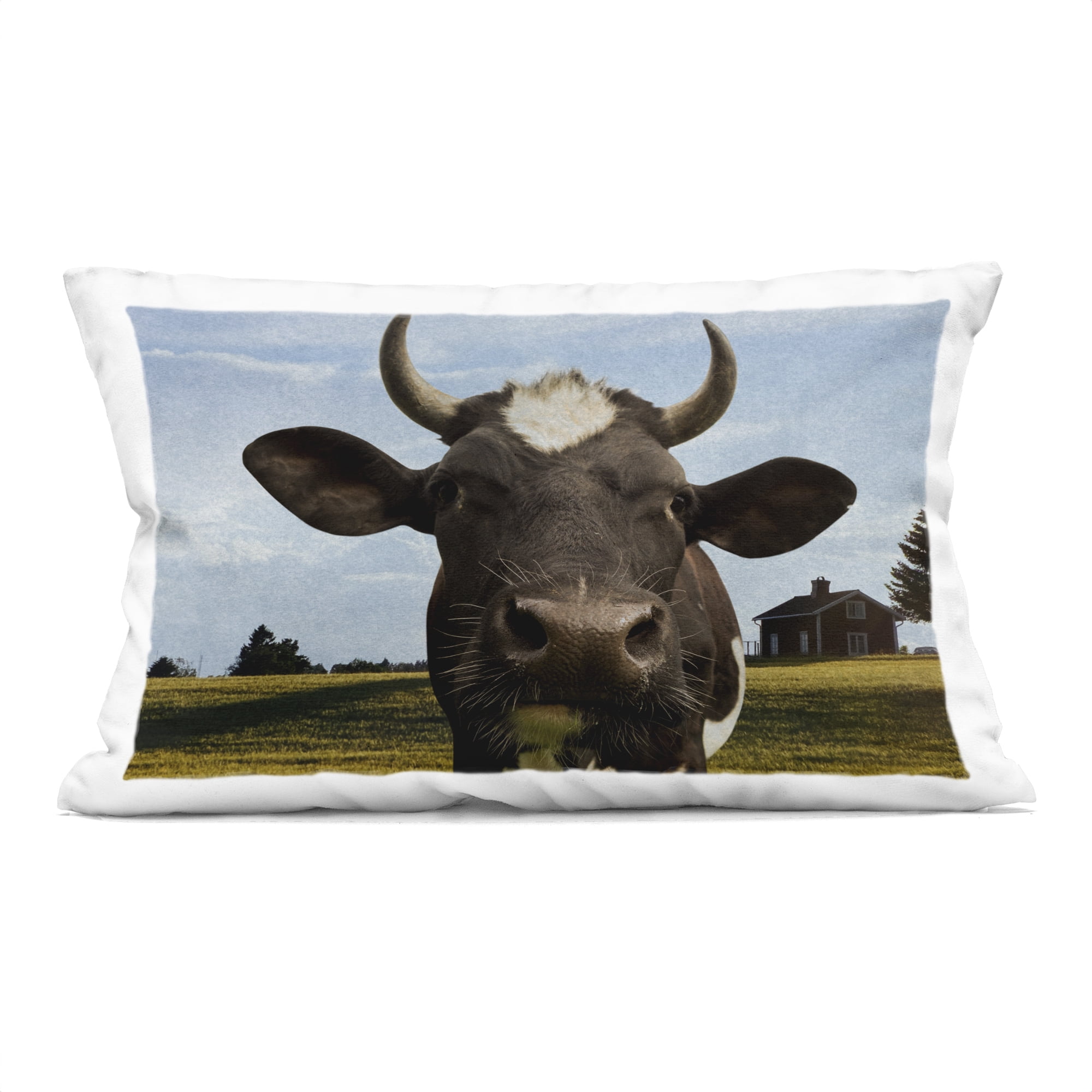 Stupell Industries Farm Cow with Curved Horns Decorative Printed Throw Pillow, design by Marcus Prime