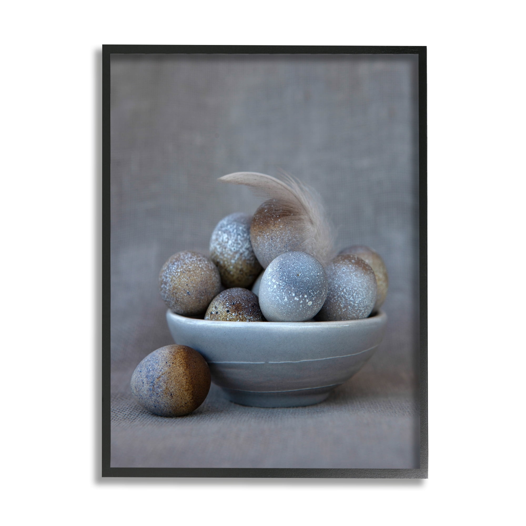 Stupell Industries Farm Eggs Confectionary Ornamented Bowl Feathered Sill Life,11 x 14, Design by Tania Soderman