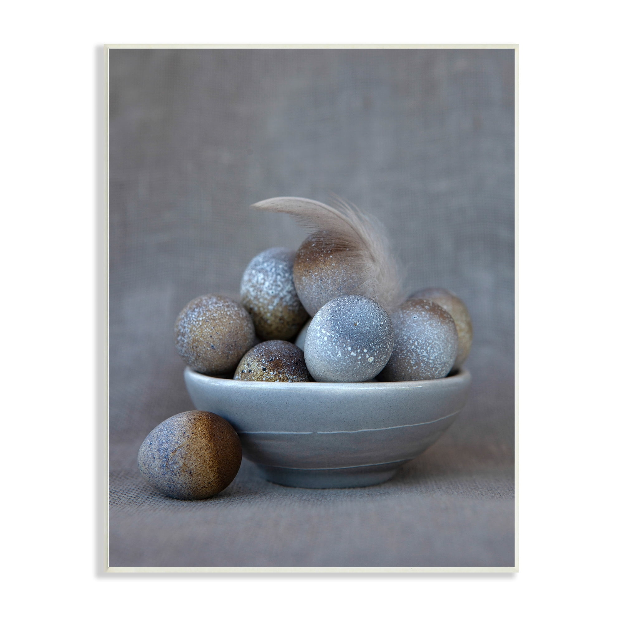 Stupell Industries Farm Eggs Confectionary Ornamented Bowl Feathered Sill Life,13 x 19, Design by Tania Soderman