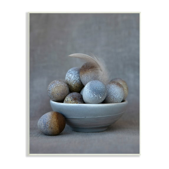 Stupell Industries Farm Eggs Confectionary Ornamented Bowl Feathered Sill Life,13 x 19, Design by Tania Soderman