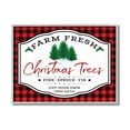 thumbnail image 1 of Stupell Industries Farm Fresh Christmas Tree Sign Red Buffalo Plaid Grey Framed, 16 x 20, Design by AE Design, 1 of 7