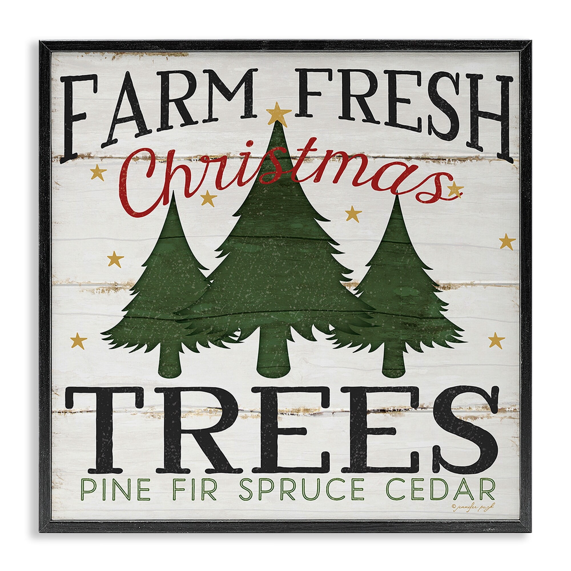 Stupell Industries Farm Fresh Christmas Trees, 24 x 24,Design by Jennifer Pugh