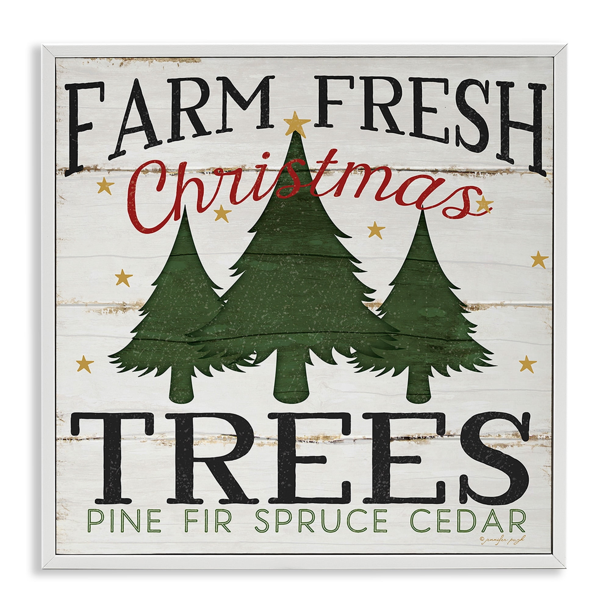 Stupell Industries Farm Fresh Christmas Trees, 24 x 24,Design by Jennifer Pugh