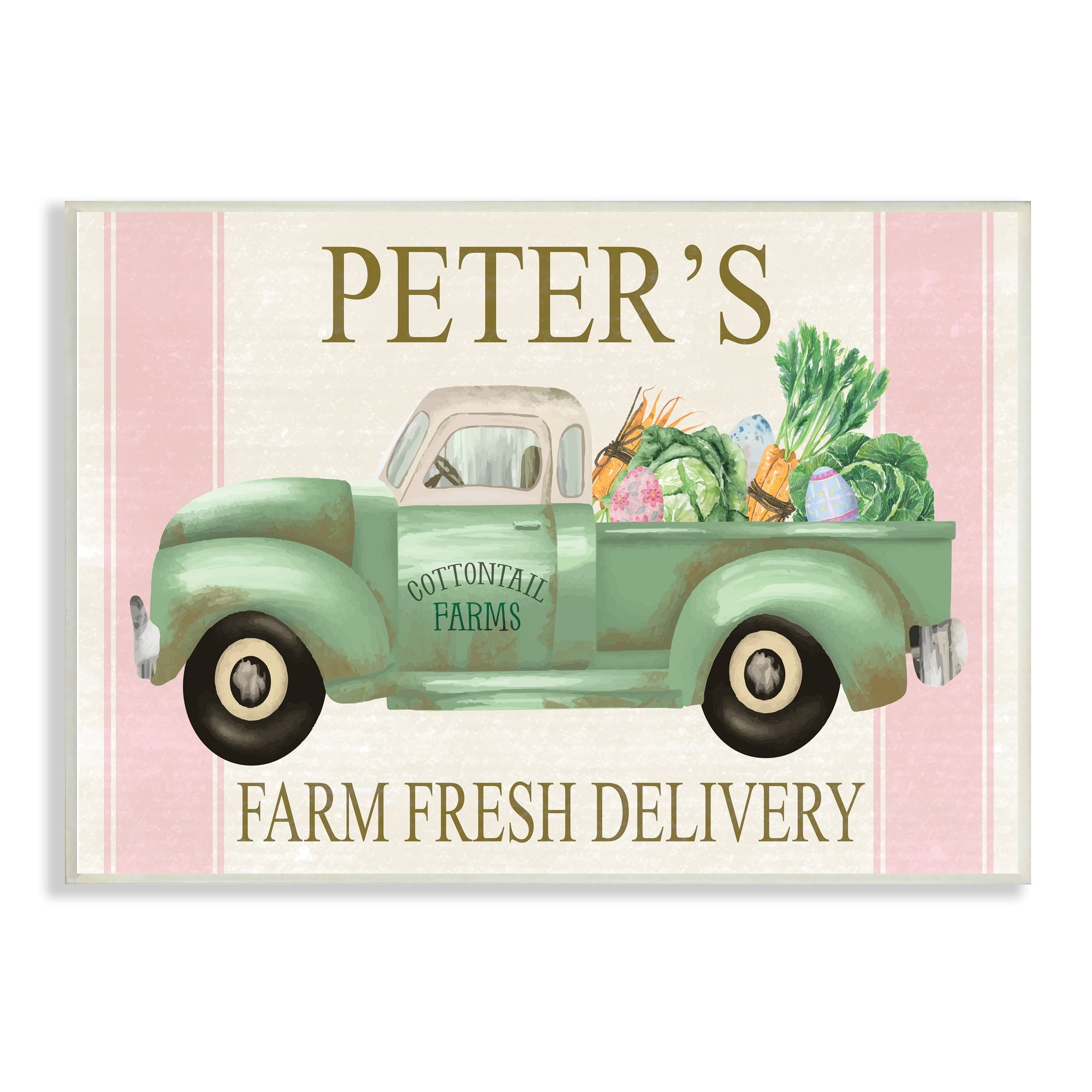 Stupell Industries Farm Fresh Delivery Sign Rustic Countryside Vegetables, 19 x 13, Design by ND Art