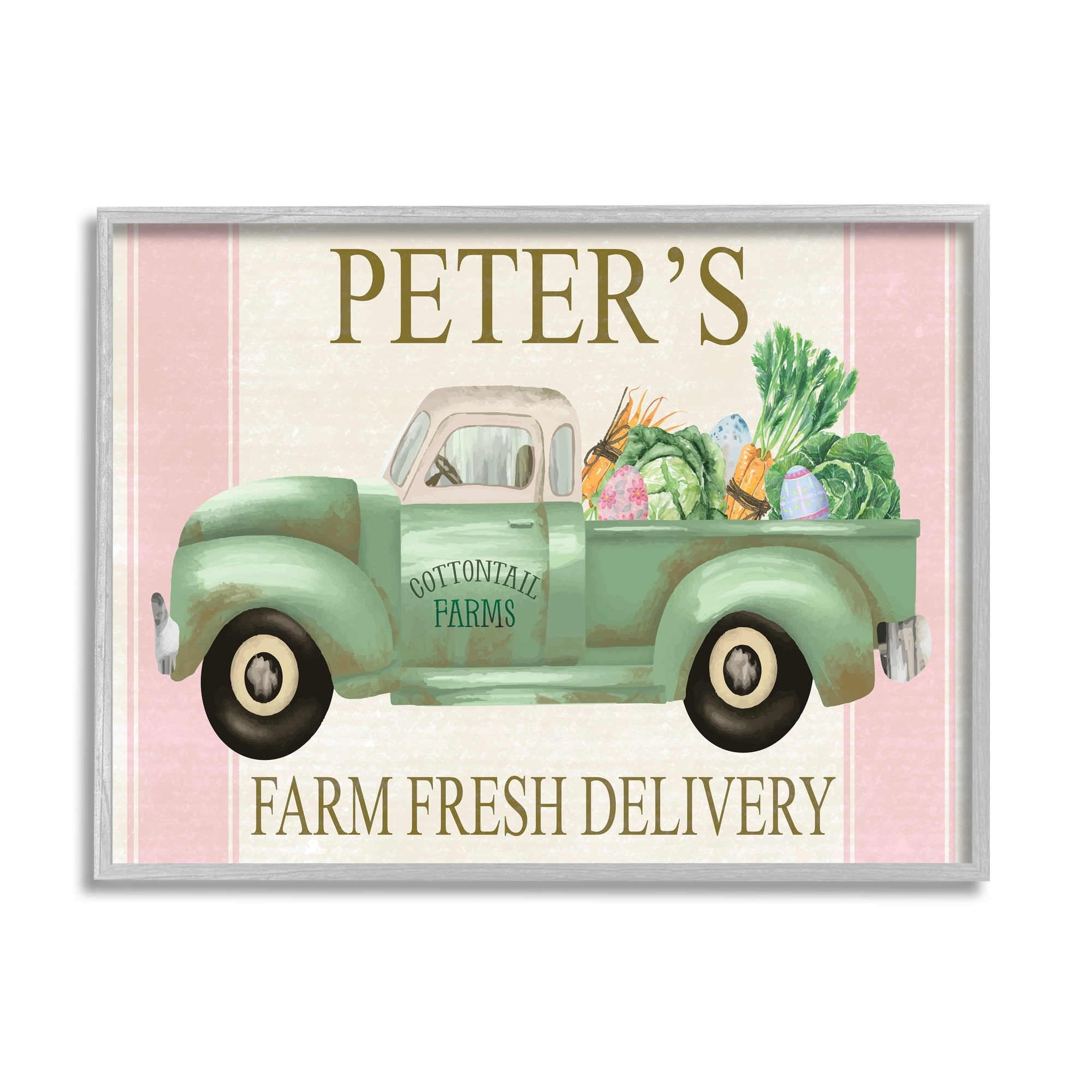 Stupell Industries Farm Fresh Delivery Sign Rustic Countryside Vegetables, 20 x 16, Design by ND Art