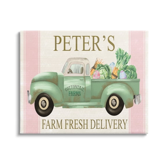 Stupell Industries Farm Fresh Delivery Sign Rustic Countryside Vegetables Farmhouse Painting Gallery-Wrapped Canvas Print Wall Art, 20 x 16, Design by ND Art