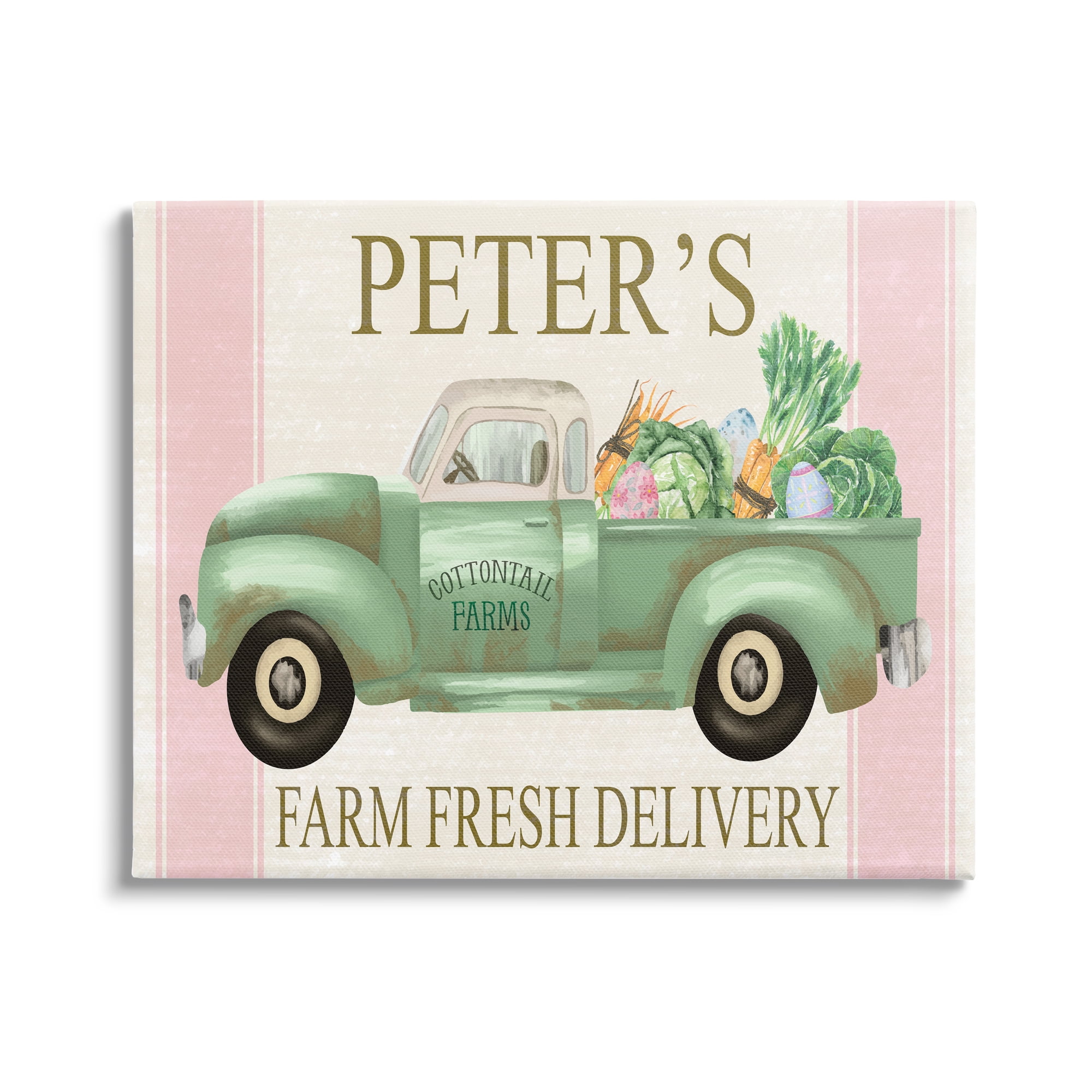 Stupell Industries Farm Fresh Delivery Sign Rustic Countryside Vegetables Graphic Art Gallery-Wrapped Canvas Print Wall Art, 40x30, by ND Art