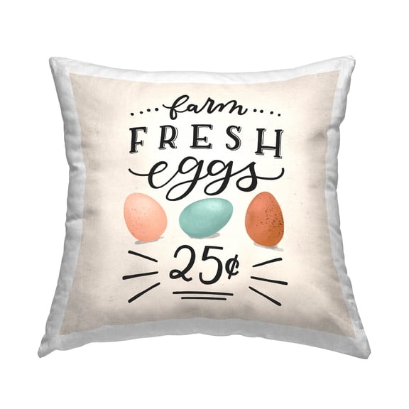 Stupell Industries Farm Fresh Eggs Easter Sign Printed Throw Pillow Design by Loni Harris