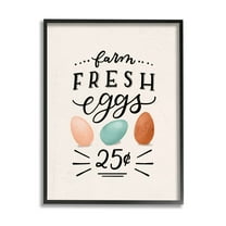 Stupell Industries Farm Fresh Eggs Sign Graphic Art Black Framed Art Print Wall Art, Design by Loni Harris