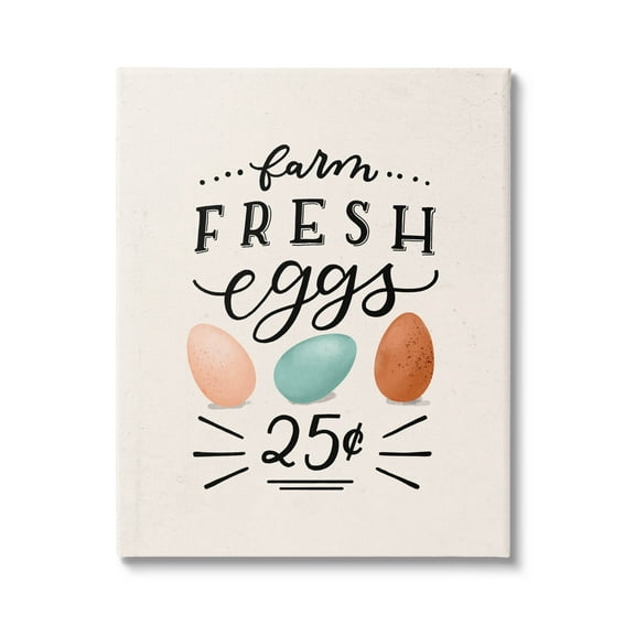 Stupell Industries Farm Fresh Eggs Sign Graphic Art Gallery Wrapped Canvas Print Wall Art, Design by Loni Harris