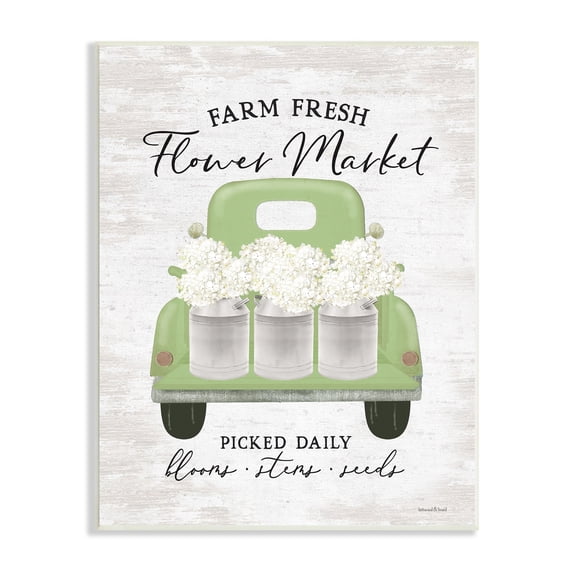 Farm Fresh Flower Market White Hydrangeas Milk Tin Wall Plaque Art, 10 x 15, Made In USA