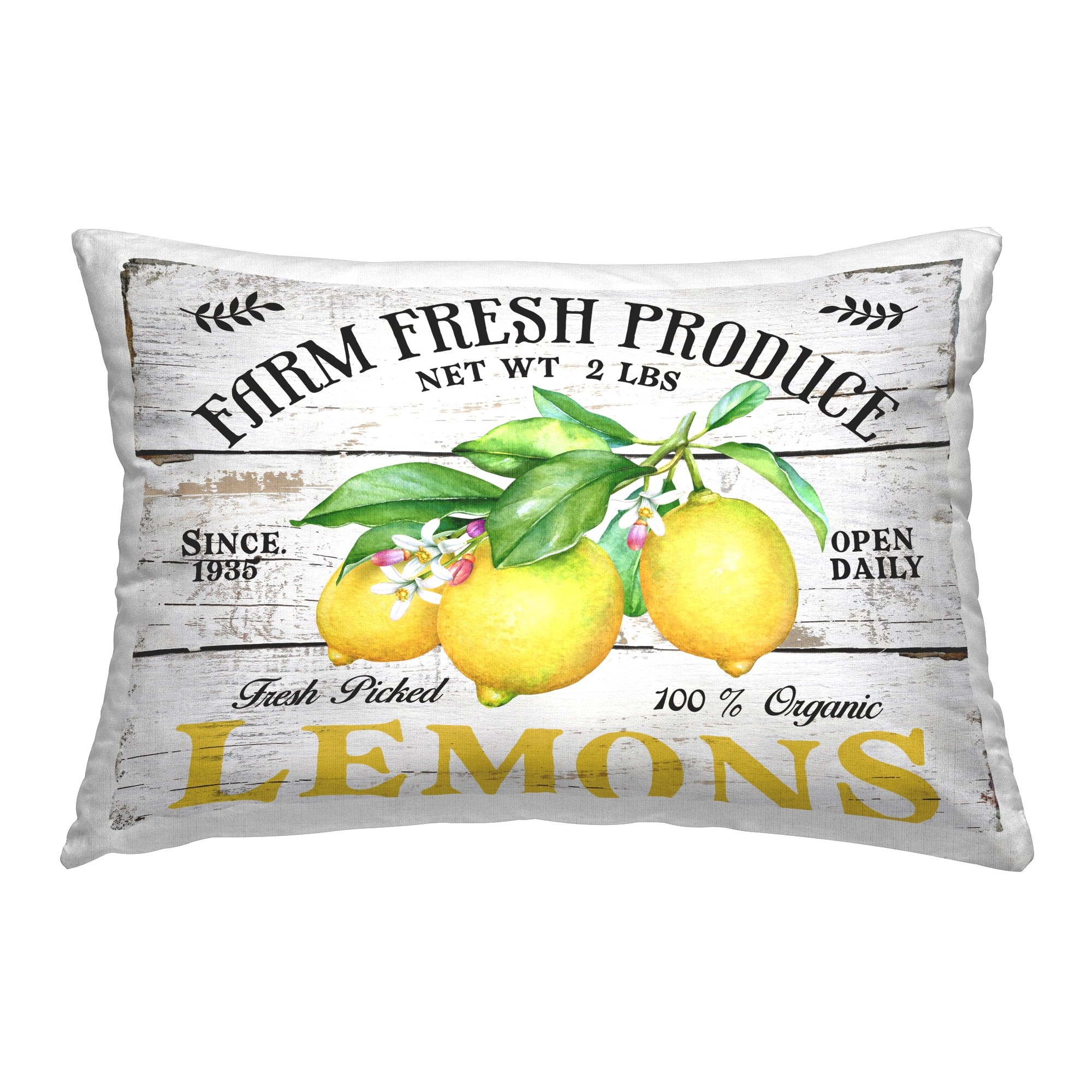 Stupell Industries Farm Fresh Produce Lemons Decorative Printed Throw Pillow Design by Creatif Belle.