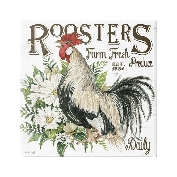 Stupell Industries Farm Fresh Produce Phrase Botanical & Floral Painting Gallery Wrapped Canvas Print Wall Art, 36 x 36