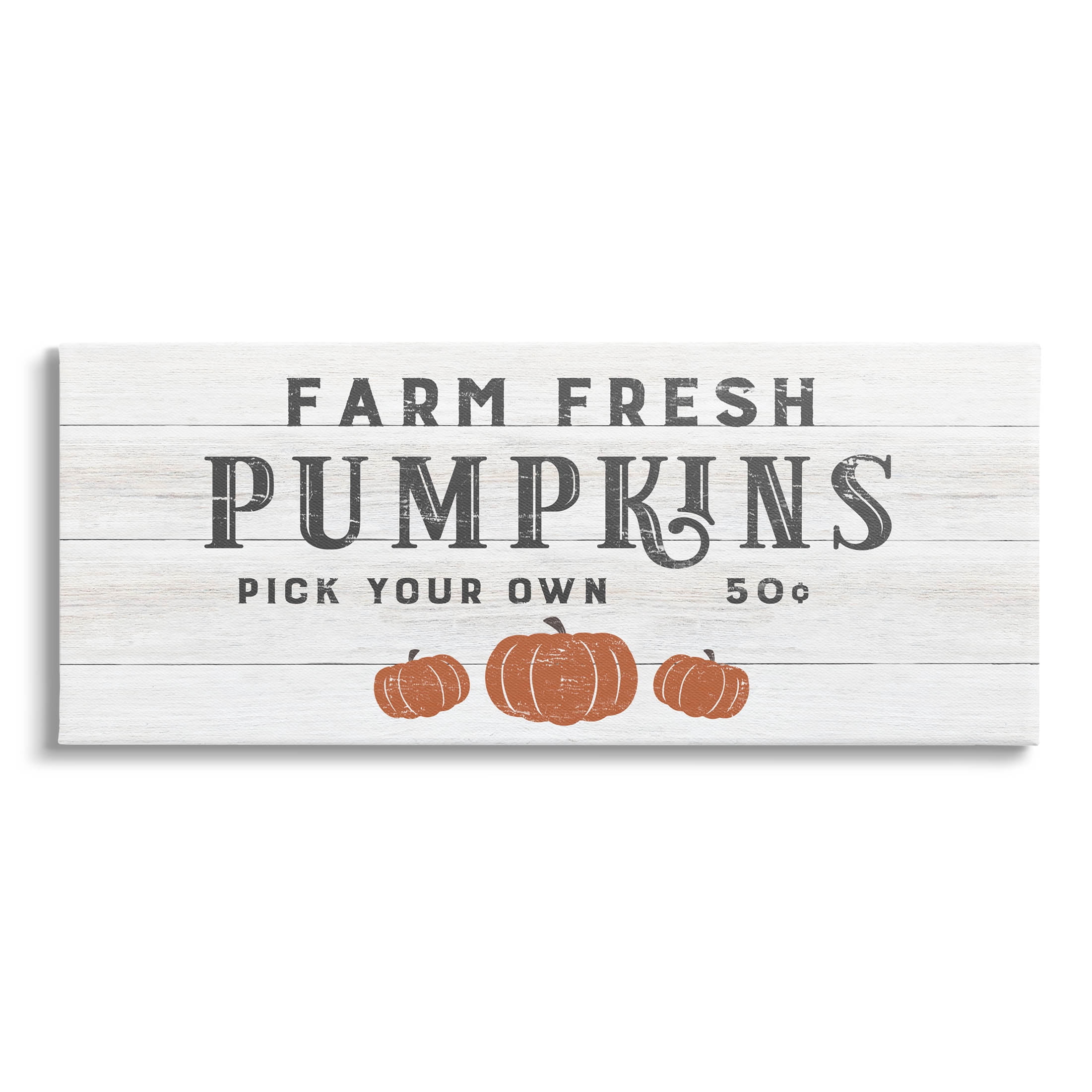 Stupell Industries Farm Fresh Pumpkins Country Sign Graphic Art Gallery Wrapped Canvas Print Wall Art, Design by CAD Designs