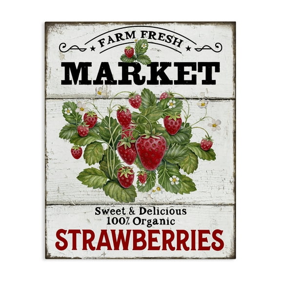 Stupell Industries Farm Fresh Strawberries Food & Beverage Painting Wrapped Canvas Art Print Wall Art, 30 x 40