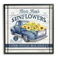 thumbnail image 1 of Stupell Industries Farm Fresh Sunflowers Ad Transportation Painting Black Framed Art Print Wall Art, 17 x 17, 1 of 9