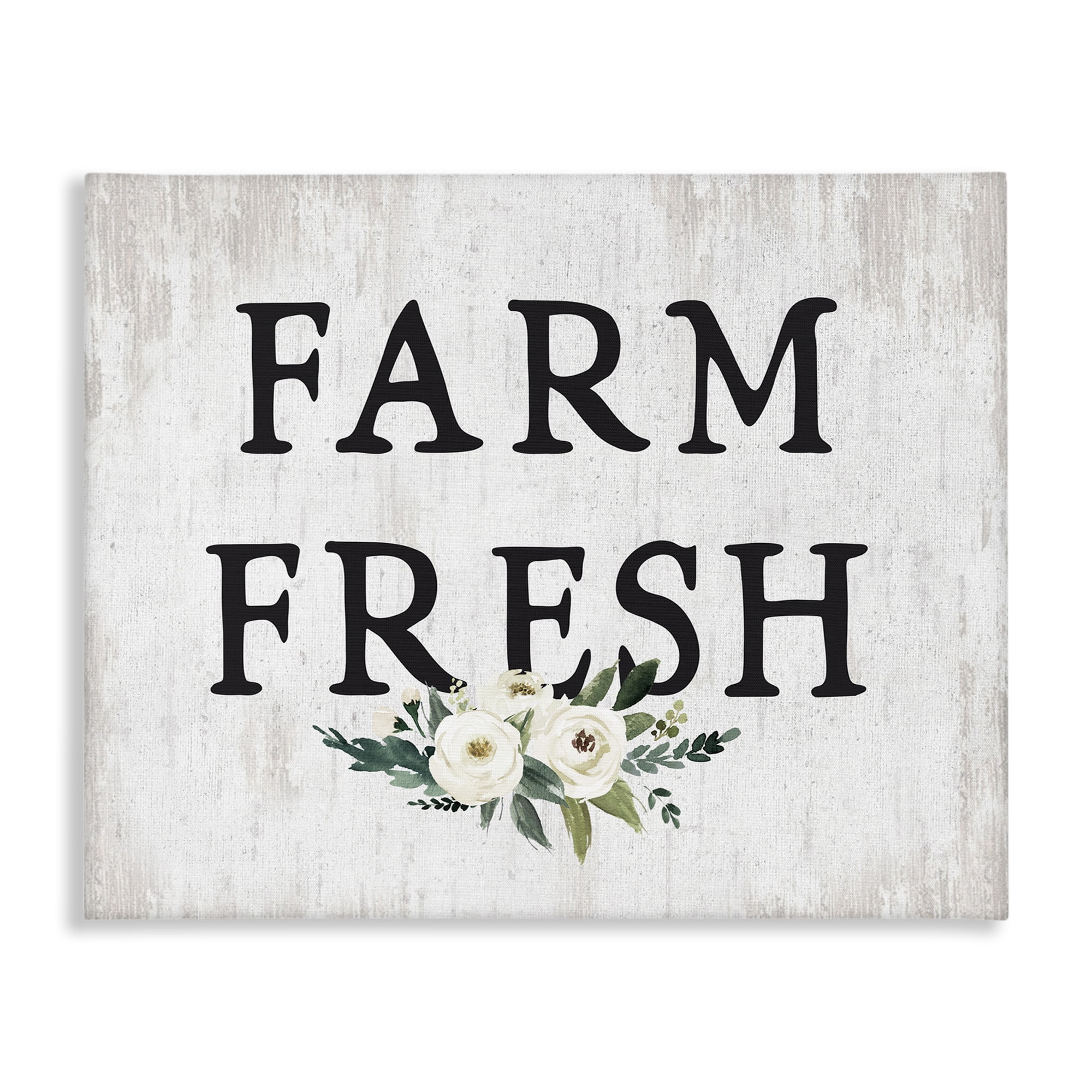 Stupell Industries Farm Fresh with Roses Botanical & Floral Painting Gallery Wrapped Canvas Art Print Wall Art, 40 x 30