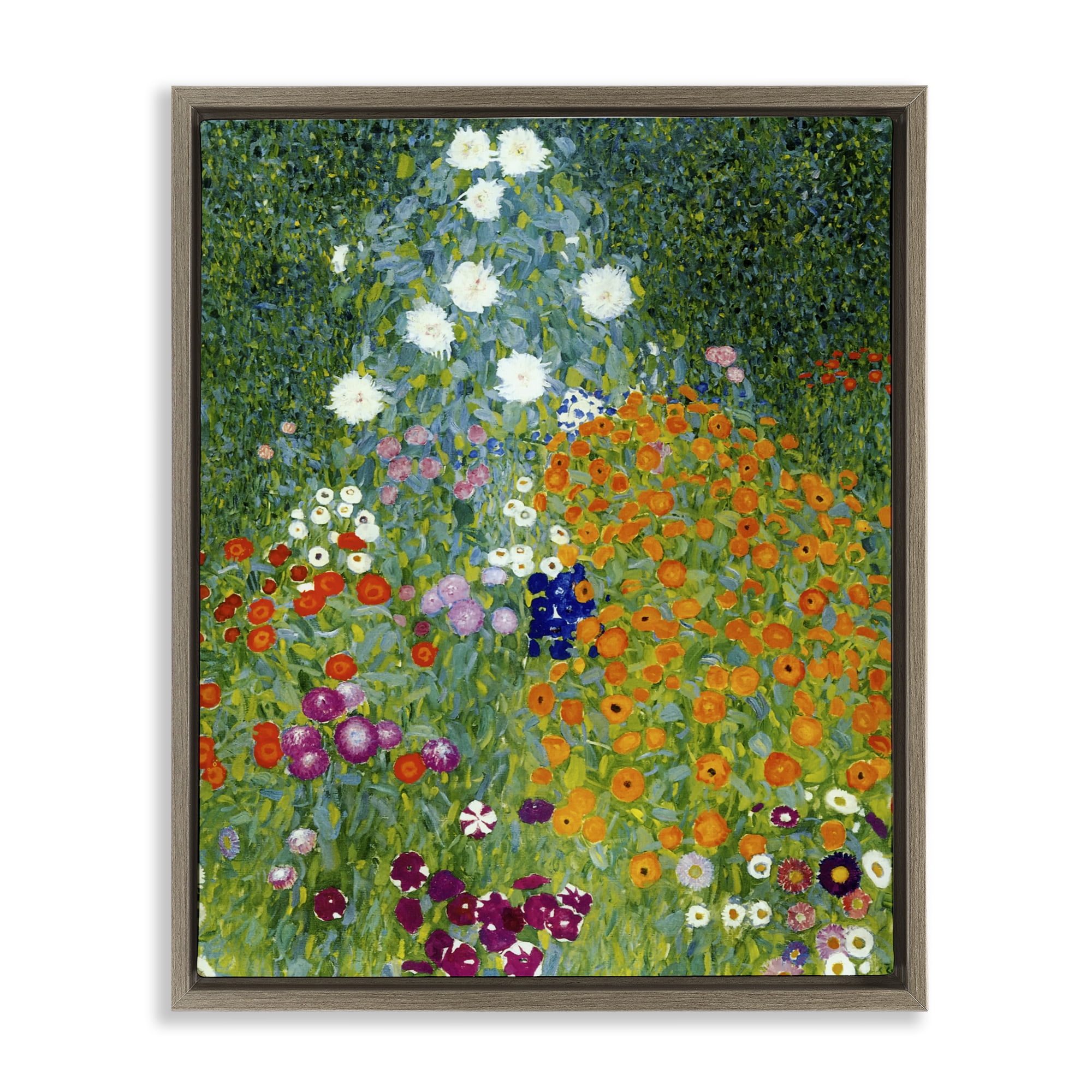 Stupell Industries Farm Garden Classic Klimt Brown Framed Floater Canvas Wall Art, design by Vintage Hustle