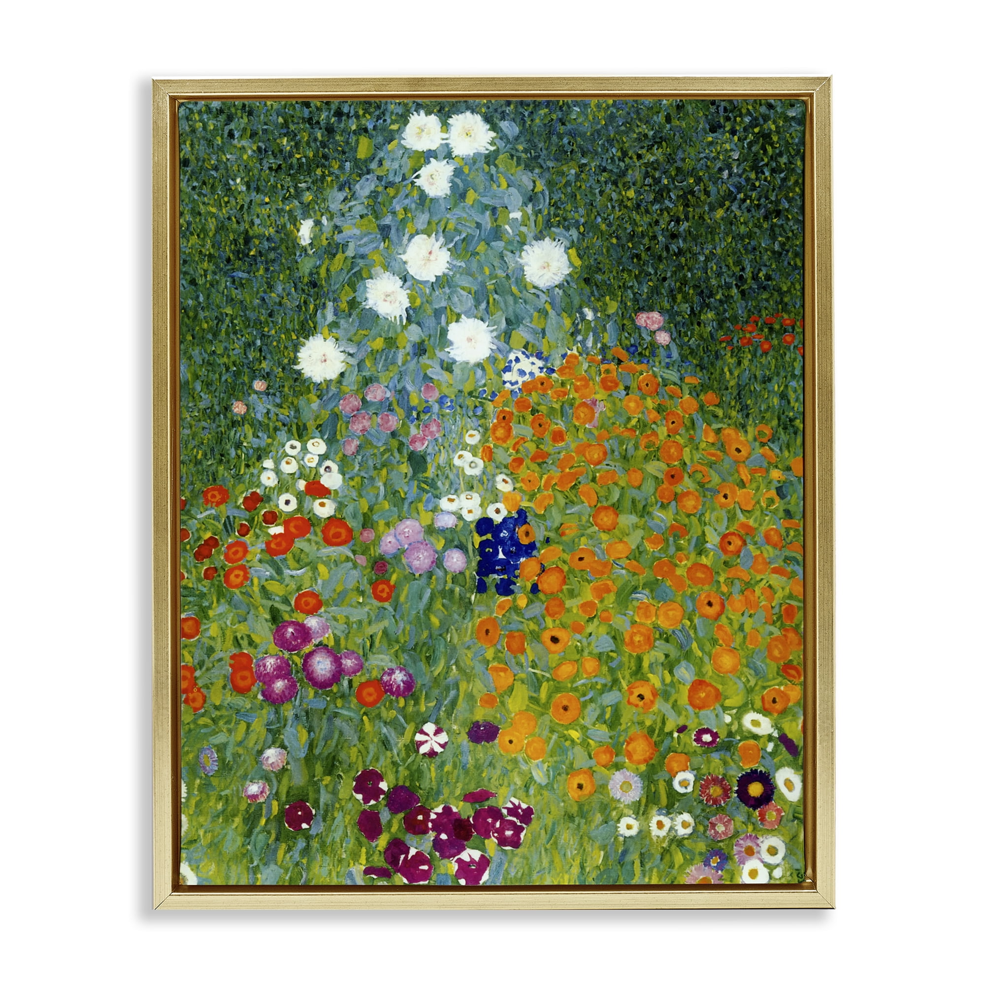 Stupell Industries Farm Garden Classic Klimt Gold Framed Floater Canvas Wall Art, design by Vintage Hustle