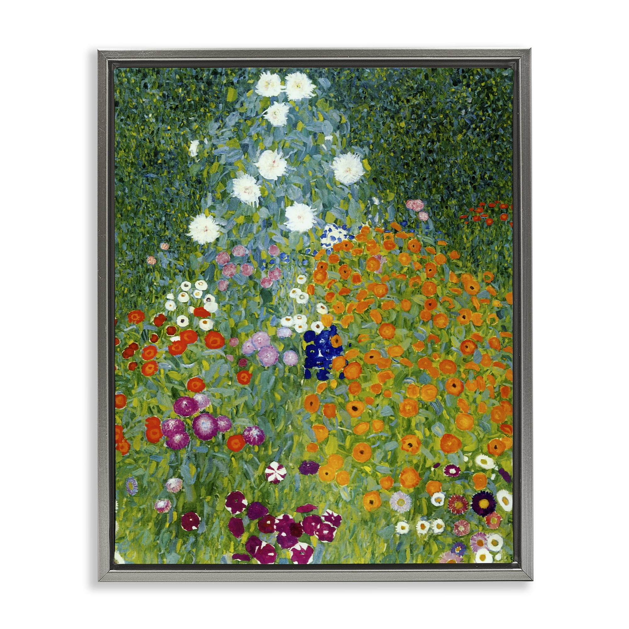Stupell Industries Farm Garden Classic Klimt Gray Framed Floater Canvas Wall Art, design by Vintage Hustle