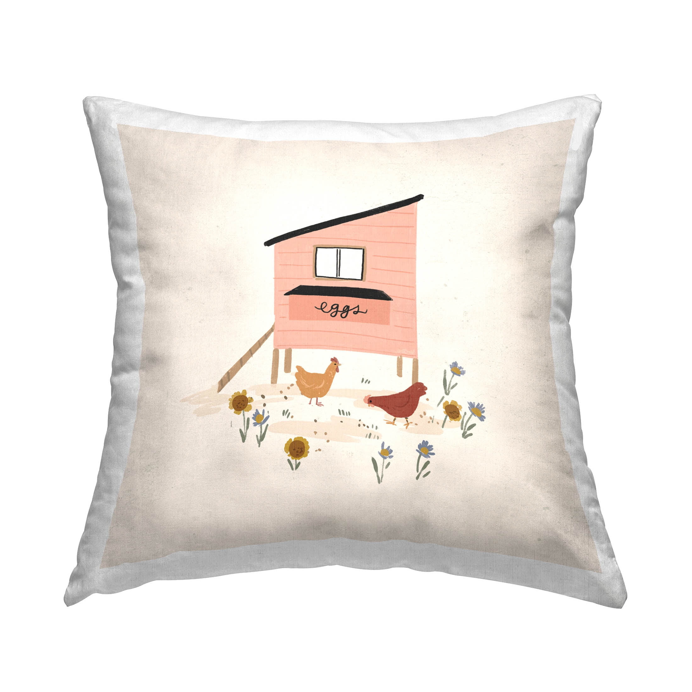 Stupell Industries Farm Hen Country Coop Printed Throw Pillow Design by Loni Harris